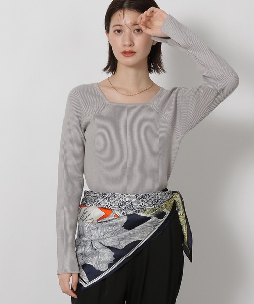 LAKOLE（ラコレ）の「12ゲージリブ2WAYプルオーバー / 575969（ニット/セーター・レディース・ブラウン/ブラック/アイボリー/ブルー/グレー・FREE）」の2枚目の写真