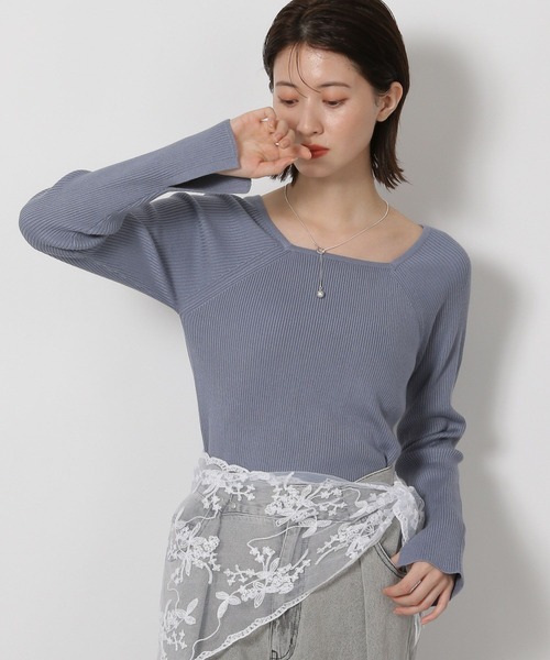 LAKOLE（ラコレ）の「12ゲージリブ2WAYプルオーバー / 575969（ニット/セーター・レディース・ブラウン/ブラック/アイボリー/ブルー/グレー・FREE）」の5枚目の写真