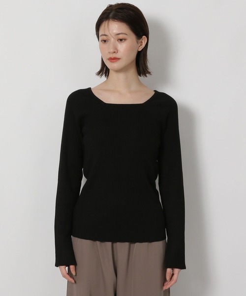 LAKOLE（ラコレ）の「12ゲージリブ2WAYプルオーバー / 575969（ニット/セーター・レディース・ブラウン/ブラック/アイボリー/ブルー/グレー・FREE）」の14枚目の写真