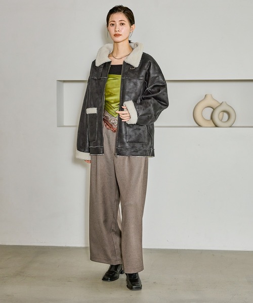 LAKOLE（ラコレ）の「12ゲージリブ2WAYプルオーバー / 575969（ニット/セーター・レディース・ブラウン/ブラック/アイボリー/ブルー/グレー・FREE）」の11枚目の写真