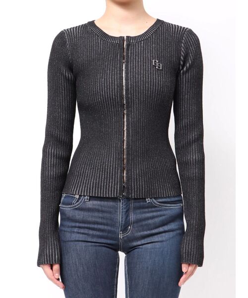 GYDA（ジェイダ）の「GGプレートオープンフロントニットトップス（ニット/セーター・レディース・ブラック/アイボリー/ブラウン・FREE）」の11枚目の写真