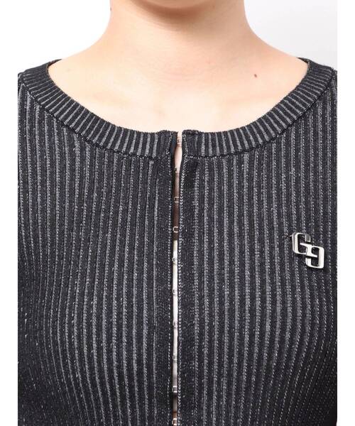 GYDA（ジェイダ）の「GGプレートオープンフロントニットトップス（ニット/セーター・レディース・ブラック/アイボリー/ブラウン・FREE）」の14枚目の写真