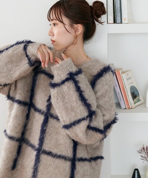 着映え/手洗い可能】チェック柄プルオーバー《WEB限定カラーあり