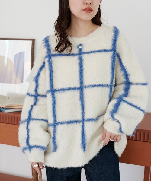 着映え/手洗い可能】チェック柄プルオーバー《WEB限定カラーあり
