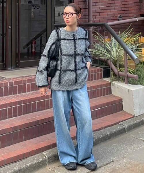 セール】【着映え/手洗い可能】チェック柄プルオーバー《WEB限定カラー