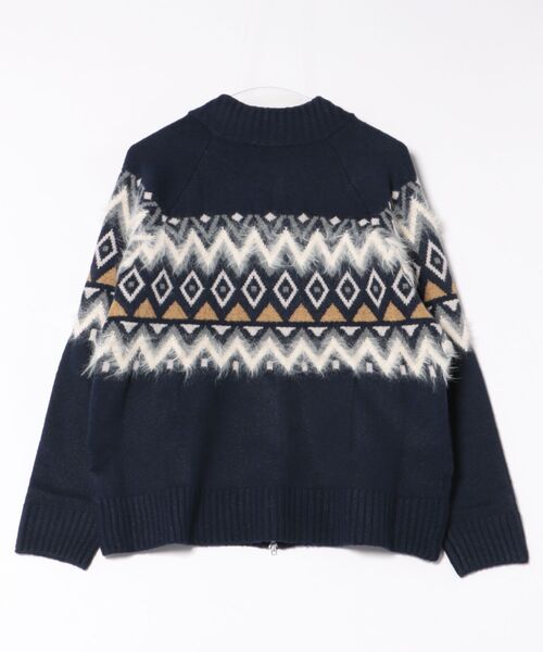 Doux archives（ドゥアルシーヴ）の「ノルディック柄ジャガードニットジャケット（ニット/セーター・レディース・グレー/アイボリー/ネイビー・FREE）」の20枚目の写真
