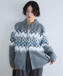 Doux archives | ノルディック柄ジャガードニットジャケット(ニット/セーター)