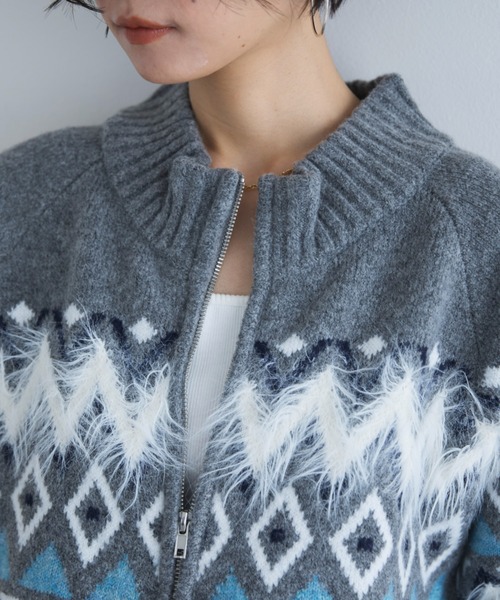 Doux archives（ドゥアルシーヴ）の「ノルディック柄ジャガードニット