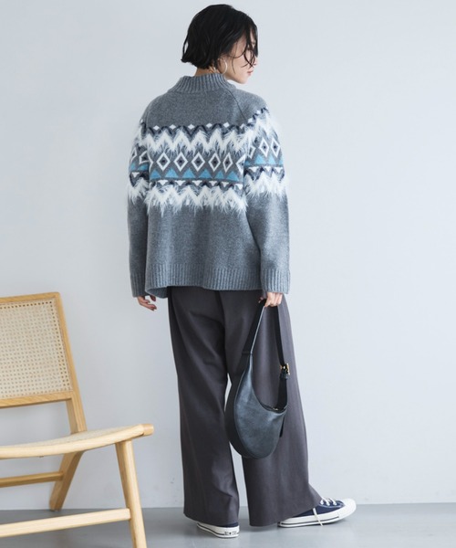 セール】ノルディック柄ジャガードニットジャケット（ニット/セーター