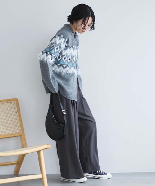 セール】ノルディック柄ジャガードニットジャケット（ニット/セーター