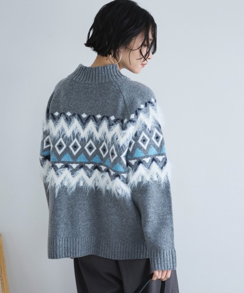 Doux archives（ドゥアルシーヴ）の「ノルディック柄ジャガードニット