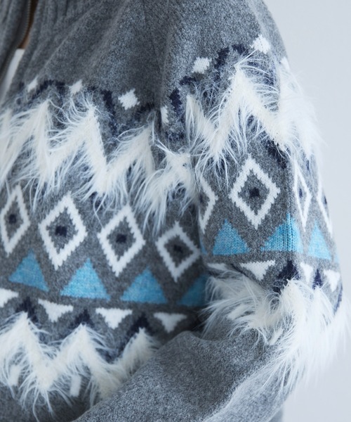 Doux archives（ドゥアルシーヴ）の「ノルディック柄ジャガードニット