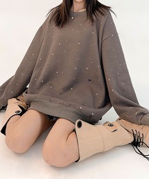 HOOK for girls カラフルダメージ スウェットプルオーバー