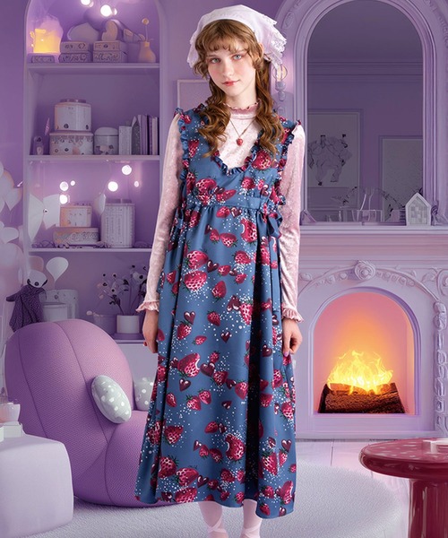 MILK／定価3万円 ラブベリーキャミドレス イチゴ ピンクフルーツ柄 MILK♡ラブベリー♡ dress・ラブベリー キャミ dress・スカート | BABY