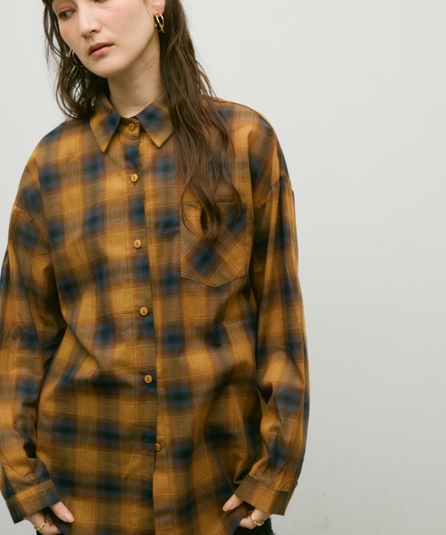 Lutim by u(ルチバイユー)の「Ombre check basic shirt / オンブレーチェックベーシックシャツ(シャツ/ブラウス・レディース・ブラウン/ブラック・FREE)」の10枚目の写真