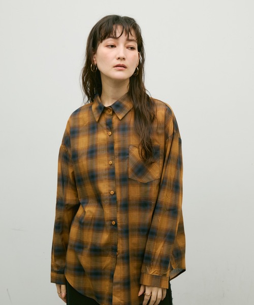 Lutim by u(ルチバイユー)の「Ombre check basic shirt / オンブレーチェックベーシックシャツ(シャツ/ブラウス・レディース・ブラウン/ブラック・FREE)」の15枚目の写真