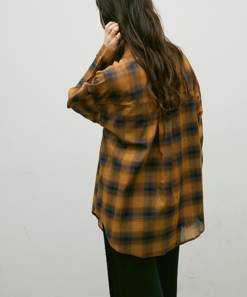 Lutim by u(ルチバイユー)の「Ombre check basic shirt / オンブレーチェックベーシックシャツ(シャツ/ブラウス・レディース・ブラウン/ブラック・FREE)」の16枚目の写真