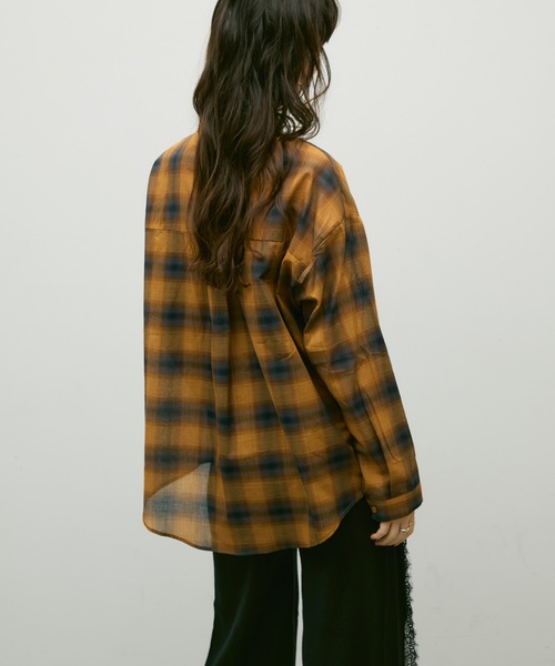 Lutim by u(ルチバイユー)の「Ombre check basic shirt / オンブレーチェックベーシックシャツ(シャツ/ブラウス・レディース・ブラウン/ブラック・FREE)」の17枚目の写真