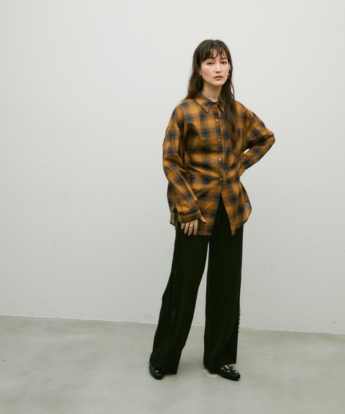 Lutim by u(ルチバイユー)の「Ombre check basic shirt / オンブレーチェックベーシックシャツ(シャツ/ブラウス・レディース・ブラウン/ブラック・FREE)」の18枚目の写真