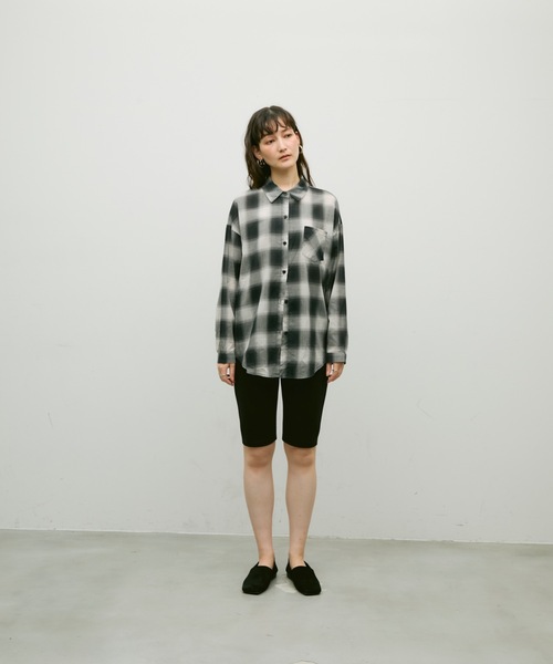 Lutim by u(ルチバイユー)の「Ombre check basic shirt / オンブレーチェックベーシックシャツ(シャツ/ブラウス・レディース・ブラウン/ブラック・FREE)」の22枚目の写真