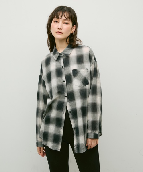 Lutim by u(ルチバイユー)の「Ombre check basic shirt / オンブレーチェックベーシックシャツ(シャツ/ブラウス・レディース・ブラウン/ブラック・FREE)」の19枚目の写真