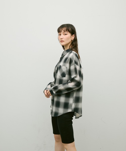 Lutim by u(ルチバイユー)の「Ombre check basic shirt / オンブレーチェックベーシックシャツ(シャツ/ブラウス・レディース・ブラウン/ブラック・FREE)」の20枚目の写真