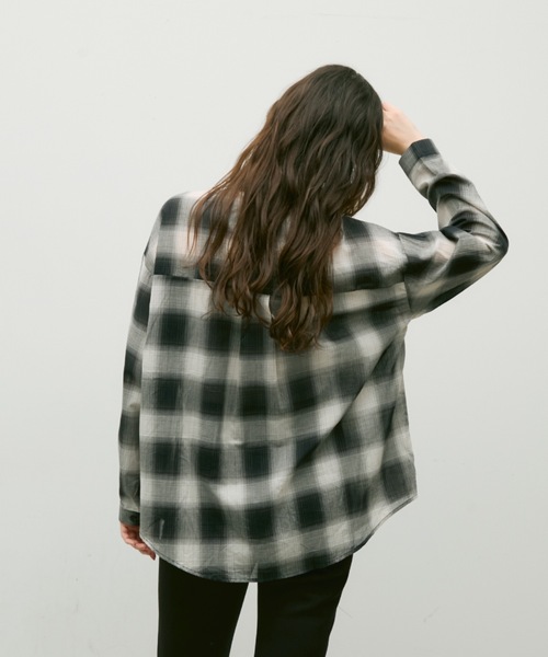 Lutim by u(ルチバイユー)の「Ombre check basic shirt / オンブレーチェックベーシックシャツ(シャツ/ブラウス・レディース・ブラウン/ブラック・FREE)」の21枚目の写真