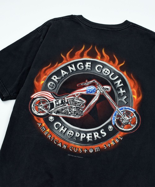 VINTAGE（ヴィンテージ）の「【USED】Y2K ORANGE COUNTORY CHOPPERS バイク Tシャツ（Tシャツ/カットソー・メンズ・ブラック・LARGE）」の2枚目の写真