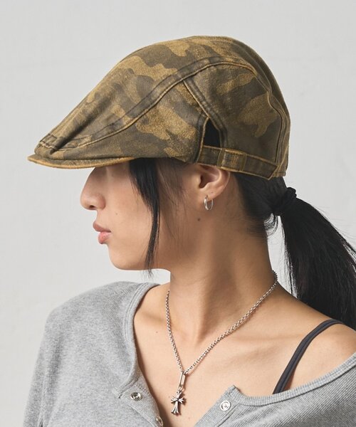 WHO'S WHO gallery（フーズフーギャラリー）の「【WEB限定】迷彩ハンチング（ハンチング/ベレー帽・レディース・ライトグレー/グリーン/ブラウン・FREE）」の5枚目の写真