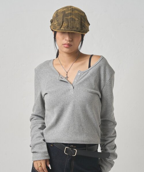 WHO'S WHO gallery（フーズフーギャラリー）の「【WEB限定】迷彩ハンチング（ハンチング/ベレー帽・レディース・ライトグレー/グリーン/ブラウン・FREE）」の8枚目の写真