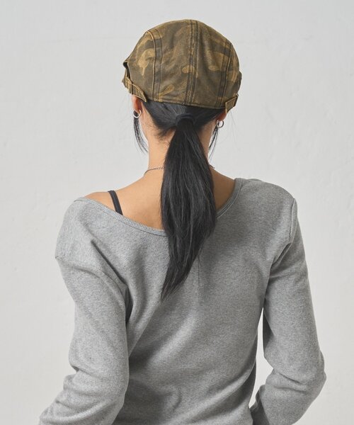 WHO'S WHO gallery（フーズフーギャラリー）の「【WEB限定】迷彩ハンチング（ハンチング/ベレー帽・レディース・ライトグレー/グリーン/ブラウン・FREE）」の7枚目の写真