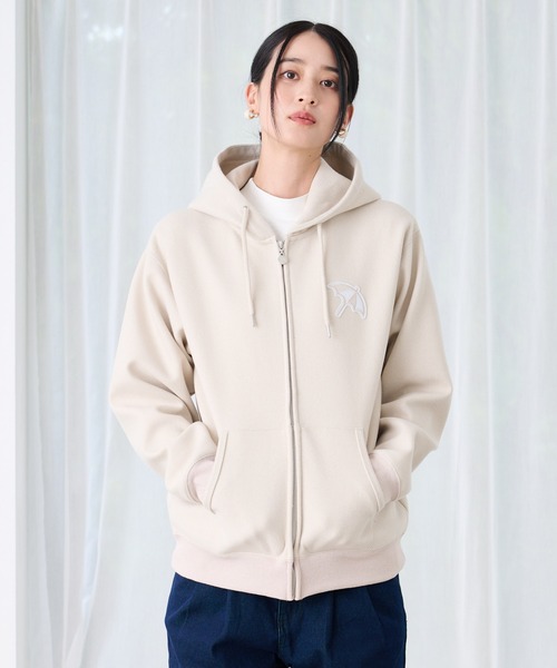 Arnold Palmer（アーノルドパーマー）の「ウールライクメルトン シェア フルジップパーカー（パーカー・レディース・ライトベージュ/アイボリー/ブラック・LL/L/M/S/XS）」の6枚目の写真