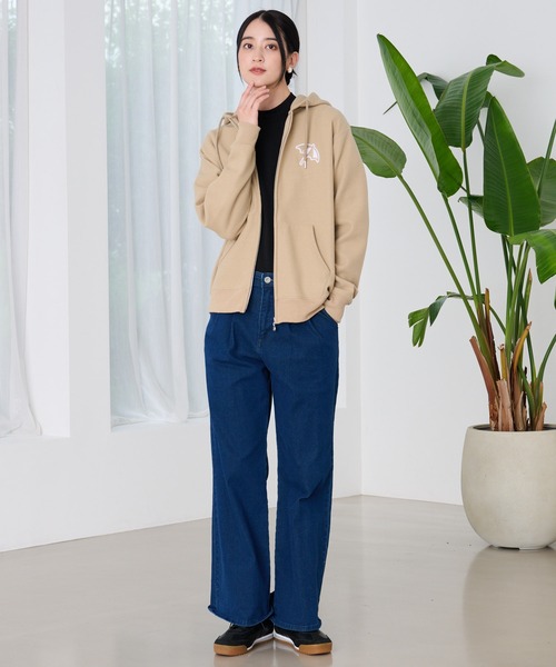 Arnold Palmer（アーノルドパーマー）の「ウールライクメルトン シェア フルジップパーカー（パーカー・レディース・ライトベージュ/アイボリー/ブラック・LL/L/M/S/XS）」の18枚目の写真