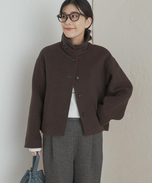 URBAN RESEARCH DOORS（アーバンリサーチドアーズ）の「中綿ウールショートコート（その他アウター・レディース・ブラック/ブラウン・MEDIUM）」の8枚目の写真