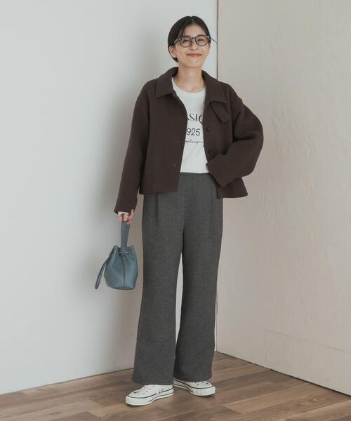 URBAN RESEARCH DOORS（アーバンリサーチドアーズ）の「中綿ウールショートコート（その他アウター・レディース・ブラック/ブラウン・MEDIUM）」の9枚目の写真