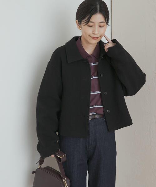 URBAN RESEARCH DOORS（アーバンリサーチドアーズ）の「中綿ウールショートコート（その他アウター・レディース・ブラック/ブラウン・MEDIUM）」の22枚目の写真