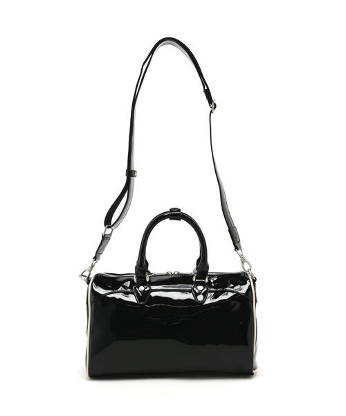 AVIREX（アヴィレックス）の「《WEB&DEPOT限定》ENAMEL MINI DUFFLE BAG/エナメルミニダッフルバッグ（ボストンバッグ・レディース・ブラック/アイボリー・F）」の5枚目の写真