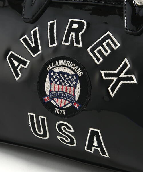 AVIREX（アヴィレックス）の「《WEB&DEPOT限定》ENAMEL MINI DUFFLE BAG/エナメルミニダッフルバッグ（ボストンバッグ・レディース・ブラック/アイボリー・F）」の10枚目の写真