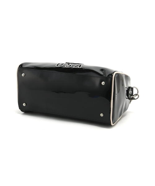 AVIREX（アヴィレックス）の「《WEB&DEPOT限定》ENAMEL MINI DUFFLE BAG/エナメルミニダッフルバッグ（ボストンバッグ・レディース・ブラック/アイボリー・F）」の13枚目の写真