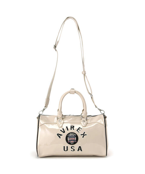 AVIREX（アヴィレックス）の「《WEB&DEPOT限定》ENAMEL MINI DUFFLE BAG/エナメルミニダッフルバッグ（ボストンバッグ・レディース・ブラック/アイボリー・F）」の15枚目の写真