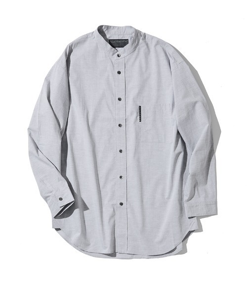 ACANTHUS(アカンサス)の「ms6289- Oversized Band Collar Shirt バンドカラーシャツ(SH2602)(シャツ/ブラウス・メンズ・ブルー/グレー・S/M/L/XL)」の14枚目の写真