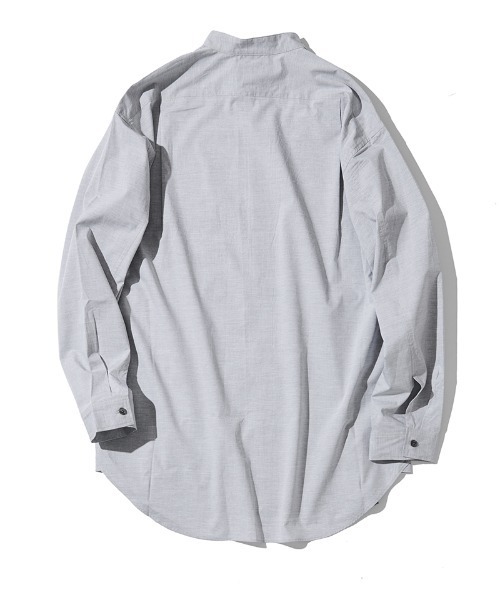ACANTHUS(アカンサス)の「ms6289- Oversized Band Collar Shirt バンドカラーシャツ(SH2602)(シャツ/ブラウス・メンズ・ブルー/グレー・S/M/L/XL)」の15枚目の写真