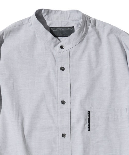 ACANTHUS(アカンサス)の「ms6289- Oversized Band Collar Shirt バンドカラーシャツ(SH2602)(シャツ/ブラウス・メンズ・ブルー/グレー・S/M/L/XL)」の16枚目の写真