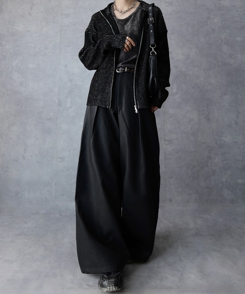 Spielio】Two-tone zip knit / ツートンジップニット（ニット/セーター