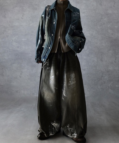 Spielio（シュピーリオ）の「【Spielio】Two-tone zip knit / ツートンジップニット（ニット/セーター・メンズ・ブラック系1/グレー系1・S/L/M）」の4枚目の写真