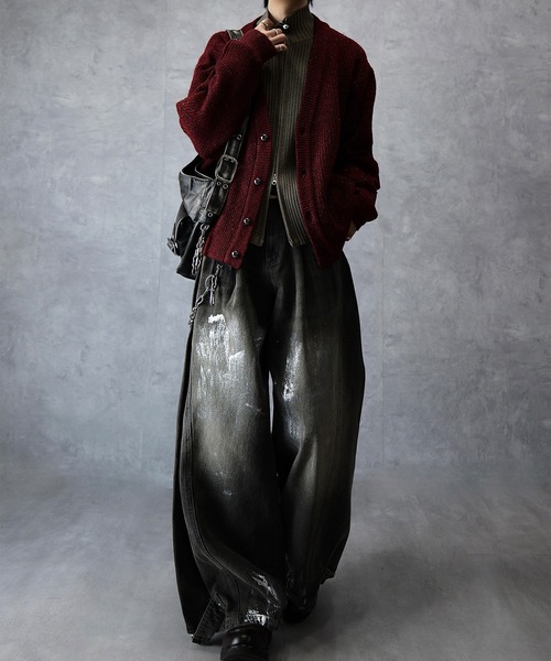 Spielio（シュピーリオ）の「【Spielio】Two-tone zip knit / ツートンジップニット（ニット/セーター・メンズ・ブラック系1/グレー系1・S/L/M）」の5枚目の写真