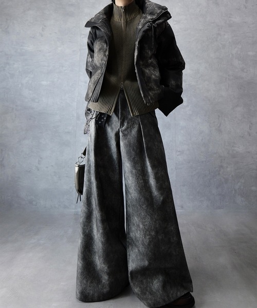 Spielio（シュピーリオ）の「【Spielio】Two-tone zip knit / ツートンジップニット（ニット/セーター・メンズ・ブラック系1/グレー系1・S/L/M）」の10枚目の写真