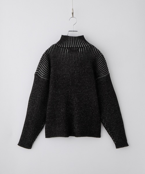 Spielio（シュピーリオ）の「【Spielio】Two-tone zip knit / ツートンジップニット（ニット/セーター・メンズ・ブラック系1/グレー系1・S/L/M）」の12枚目の写真
