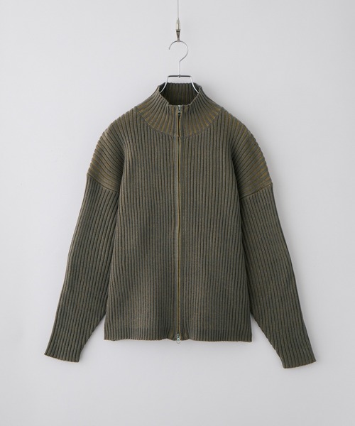 Spielio（シュピーリオ）の「【Spielio】Two-tone zip knit / ツートンジップニット（ニット/セーター・メンズ・ブラック系1/グレー系1・S/L/M）」の13枚目の写真