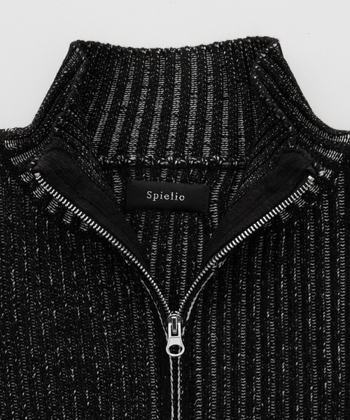 Spielio（シュピーリオ）の「【Spielio】Two-tone zip knit / ツートンジップニット（ニット/セーター・メンズ・ブラック系1/グレー系1・S/L/M）」の17枚目の写真